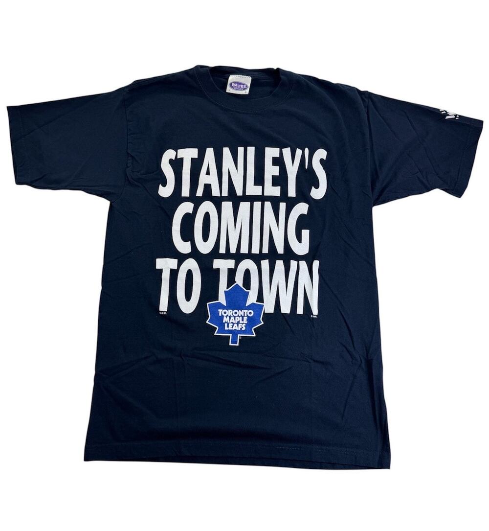 Vintage 1993 Toronto Maple Leafs Stanley's Coming To Town Mens Large NHL T-Shirt